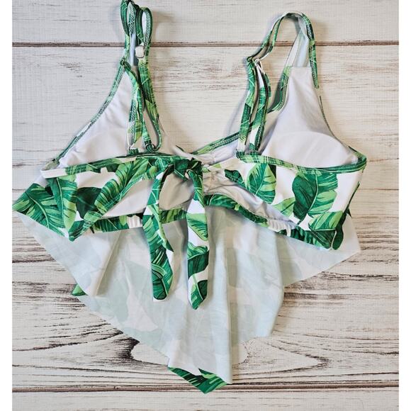 Shein Tropical Print 2 piece Flutter High Waist Bikini sz Large - Picture 3 of 4